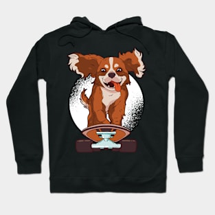 Cute Cavalier King Charles Spaniel Skating Hoodie